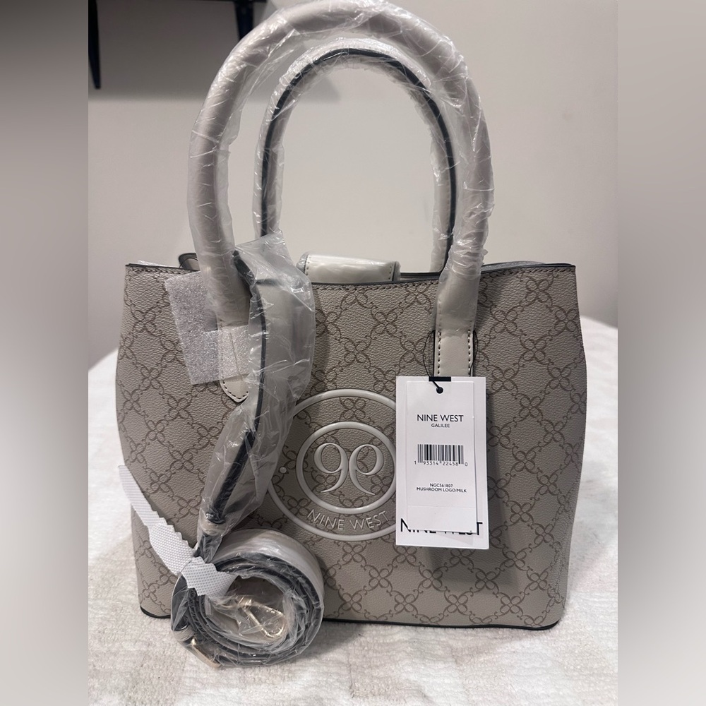 Nine West Beige Patterned Tote